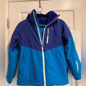 L.L. Bean Girls Winter Coat Hooded Snow skirt Size Medium 10/12